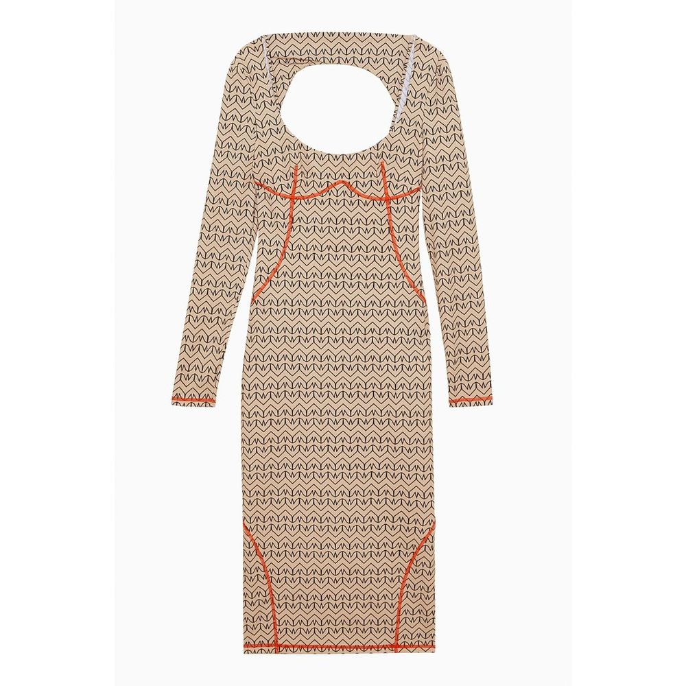 Patrizia Pepe Bicolor Nylon Casual Dress - Craft Beige Monogram - XS