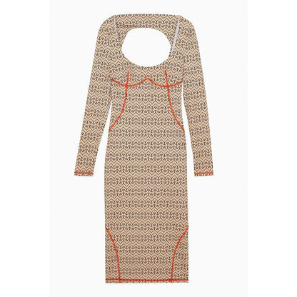 Patrizia Pepe Bicolor Nylon Casual Dress - Craft Beige Monogram - XS