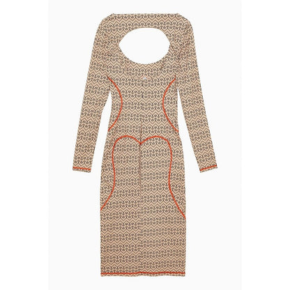 Patrizia Pepe Bicolor Nylon Casual Dress - Craft Beige Monogram - XS