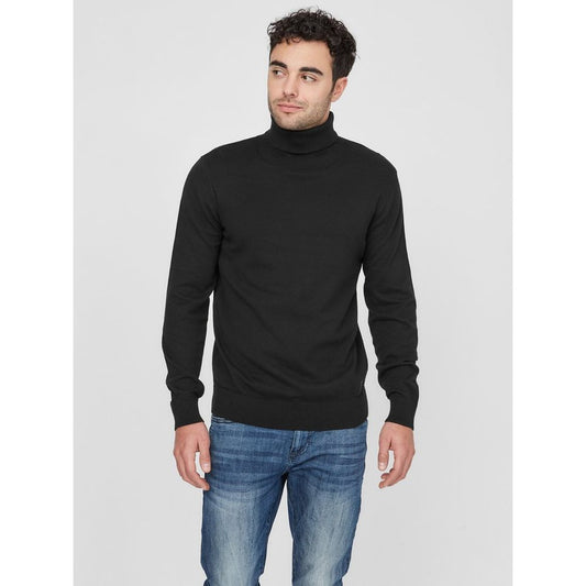 Guess Black Cotton Turtleneck - Jet Black Sophistication