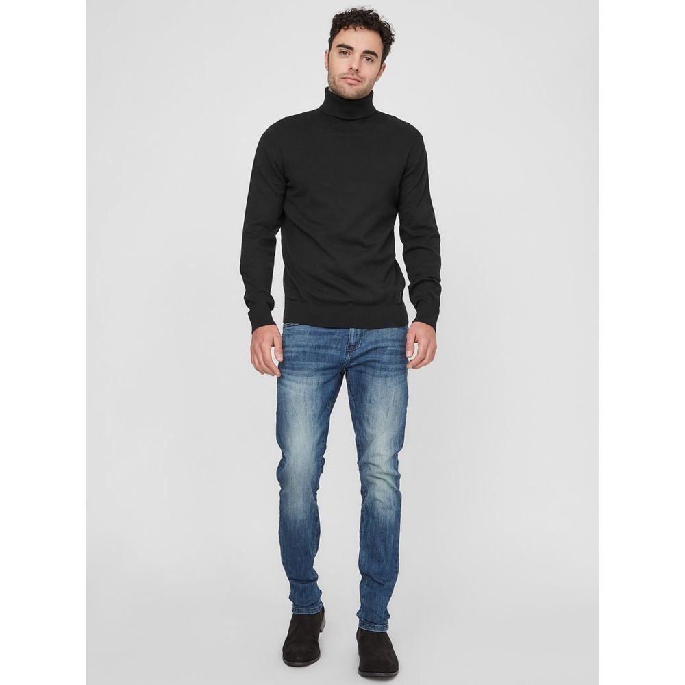 Guess Black Cotton Turtleneck - Jet Black Sophistication