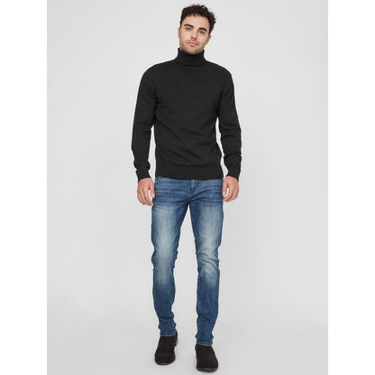Guess Black Cotton Turtleneck - Jet Black Sophistication