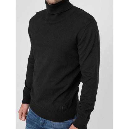 Guess Black Cotton Turtleneck - Jet Black Sophistication