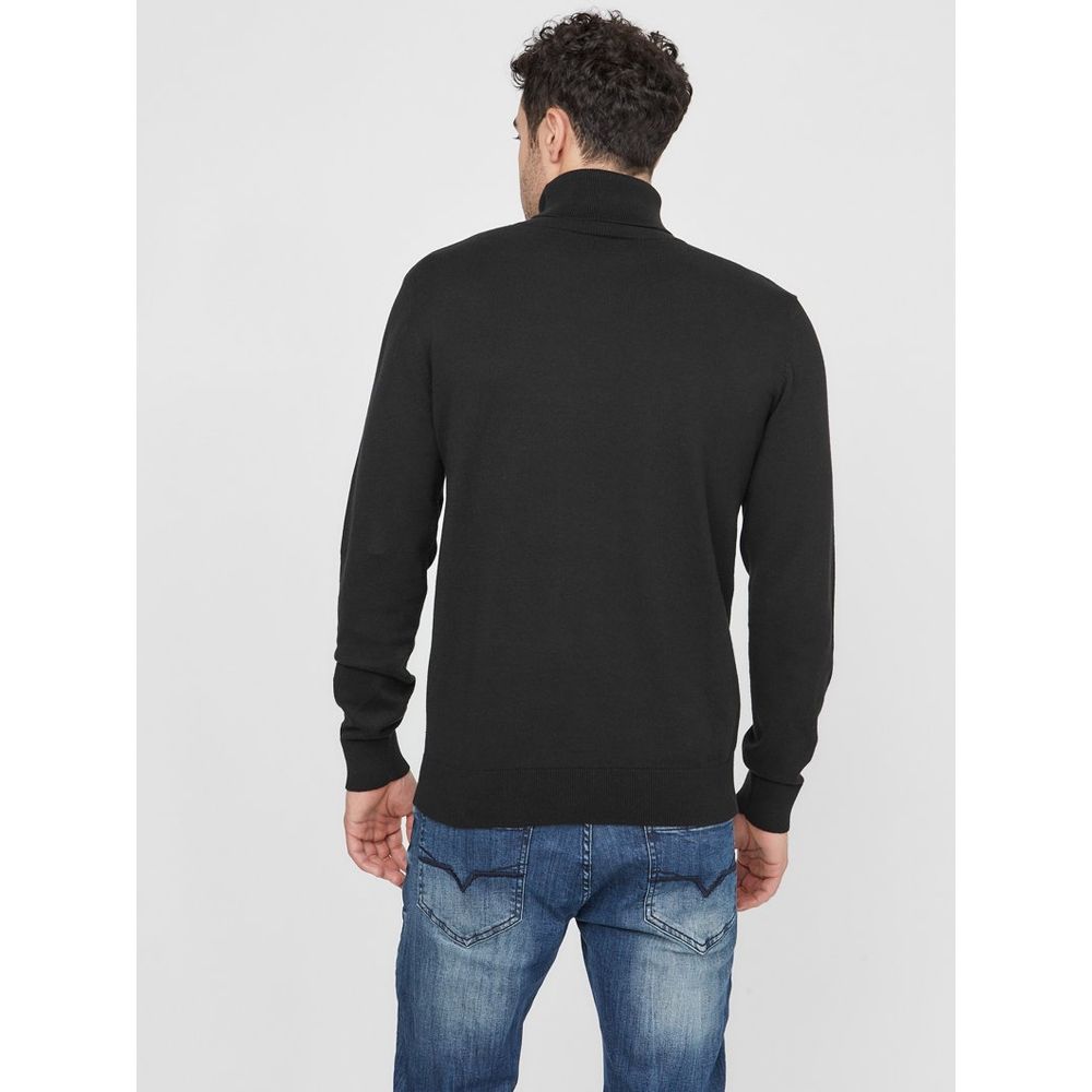 Guess Black Cotton Turtleneck - Jet Black Sophistication