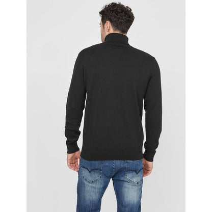 Guess Black Cotton Turtleneck - Jet Black Sophistication