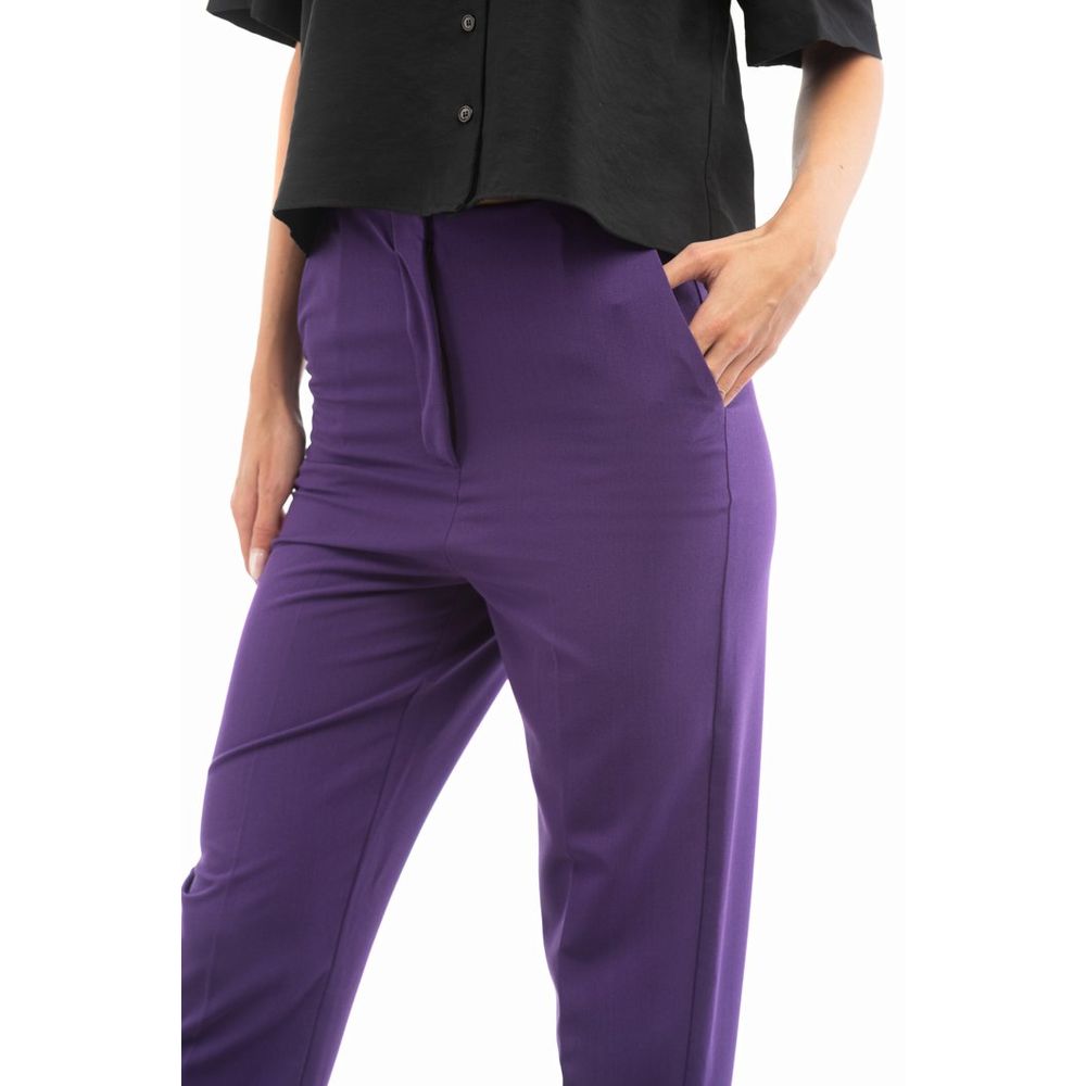 Patrizia Pepe Purple Polyester Casual Pants IT40
