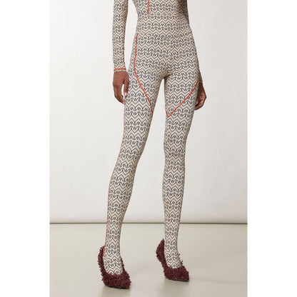 Patrizia Pepe Bicolor Polyamide Athletic Pants - Craft Beige Monogram