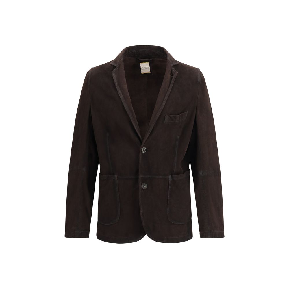 D'amico Brown Lamb Ovis Aries Suede Jacket