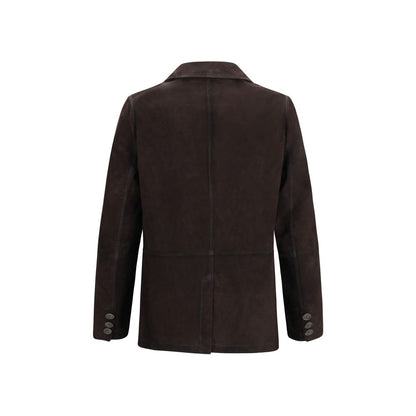 D'amico Brown Lamb Ovis Aries Suede Jacket