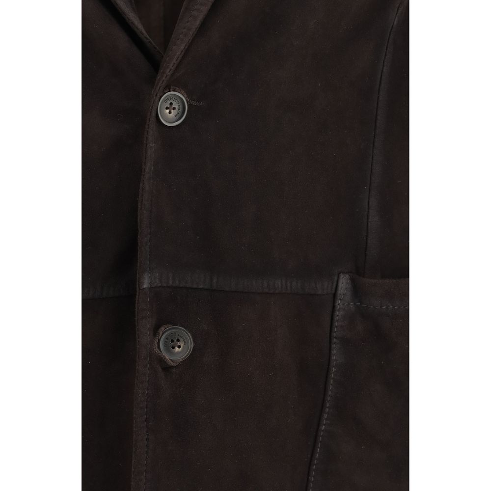 D'amico Brown Lamb Ovis Aries Suede Jacket
