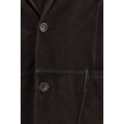 D'amico Brown Lamb Ovis Aries Suede Jacket