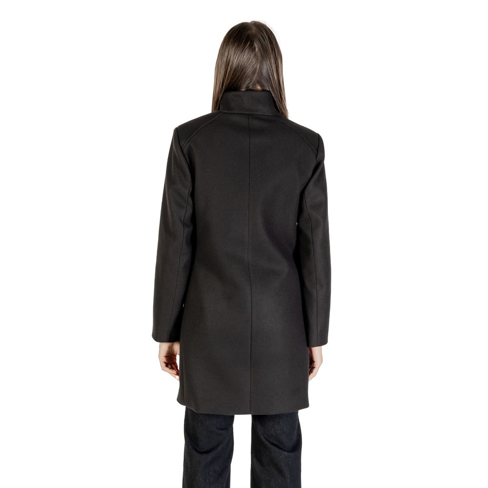 Liu Jo Black Polyester Coat - Sophisticated Elegance for Every Occasion