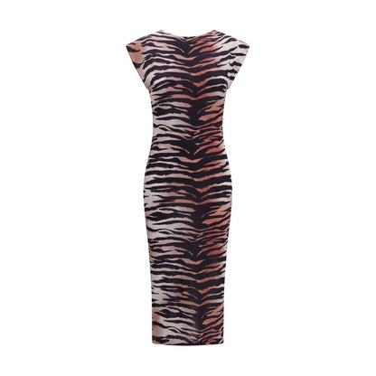 PINKO Multicolor Cotton Casual Dress - Tiger Print