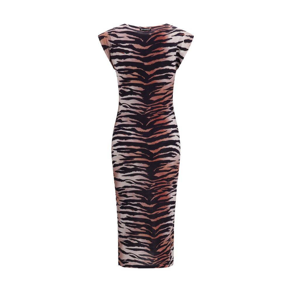 PINKO Multicolor Cotton Casual Dress - Tiger Print