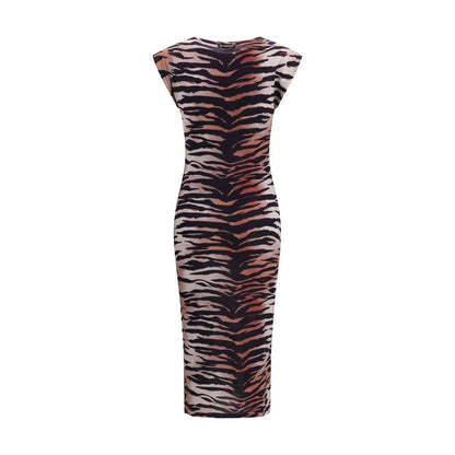 PINKO Multicolor Cotton Casual Dress - Tiger Print