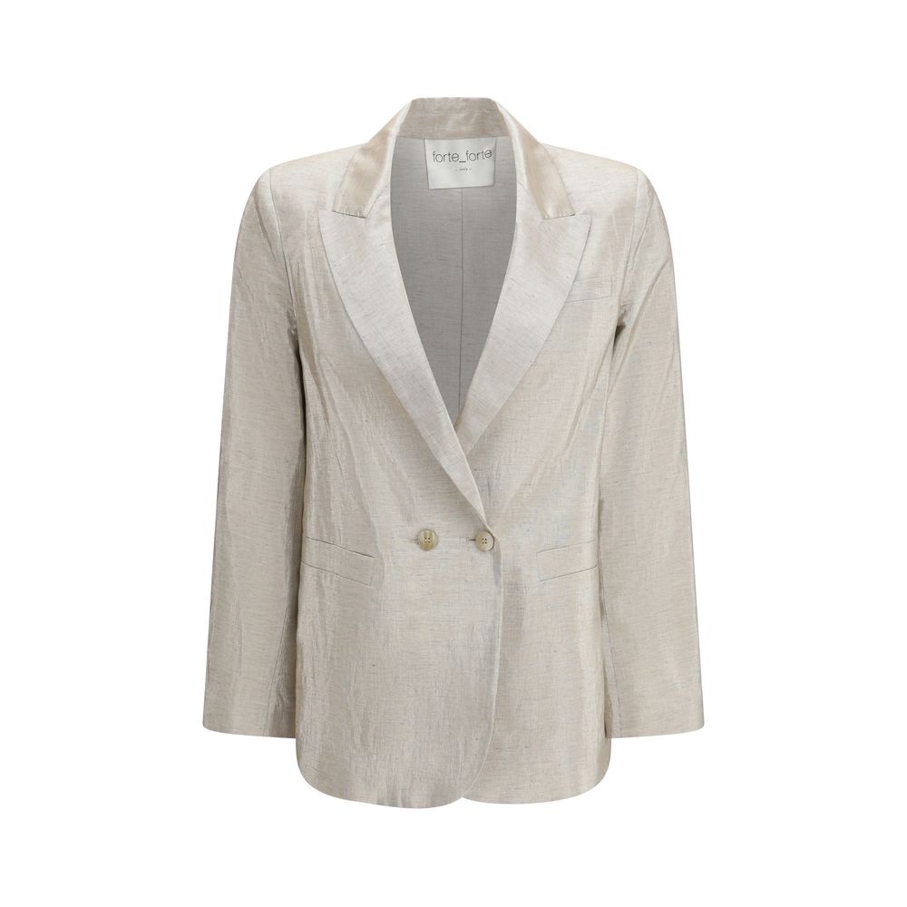 Forte-Forte Silver Cotton Blazer