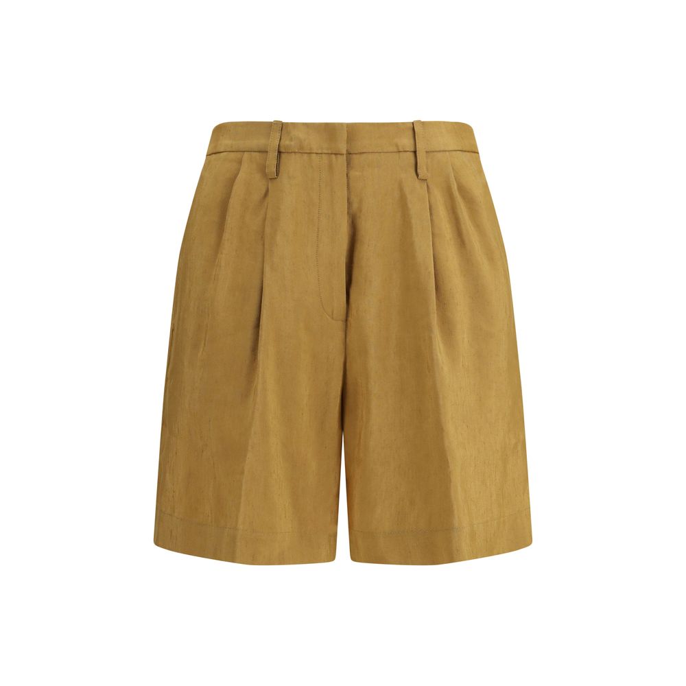 Forte-Forte Beige Linen Bermuda Shorts
