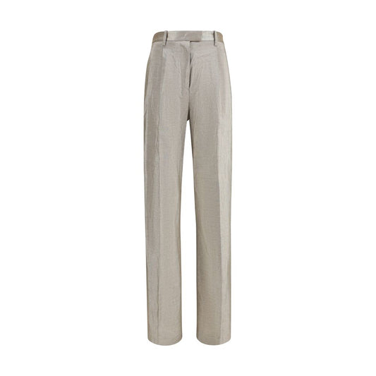 Forte-Forte Silver Polyester Flared Pants