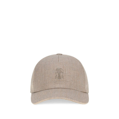 Brunello Cucinelli Beige Linen Twill Baseball Cap