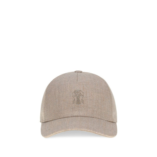 Brunello Cucinelli Beige Linen Twill Baseball Cap