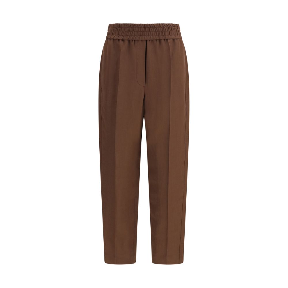 Brunello Cucinelli Brown Fluid Baggy Pull-On Trousers