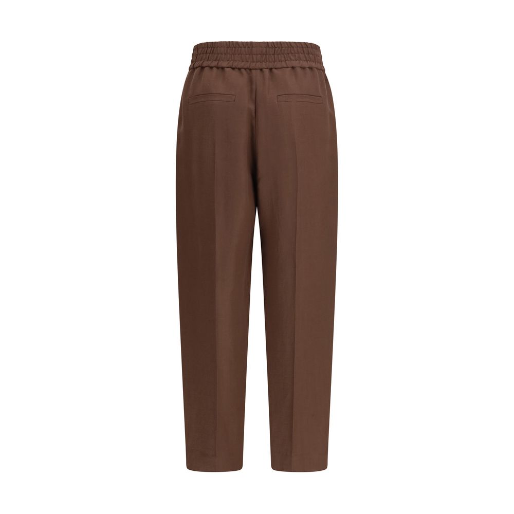 Brunello Cucinelli Brown Fluid Baggy Pull-On Trousers