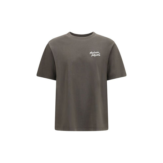 Maison Kitsuné Handwriting Comfort T-shirt in Brown Cotton