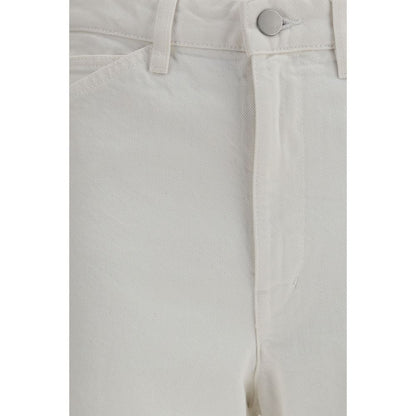 Lemaire High-Rise White Cotton Casual Pants