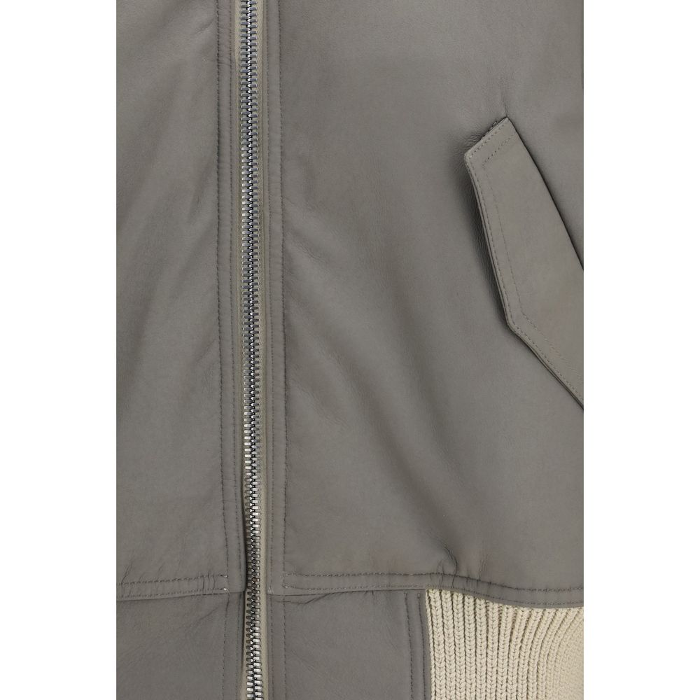 Rick Owens Secchia Flight Bomber Leather Jacket