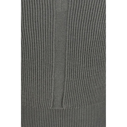 Rick Owens Structured V Neck Virgin Wool Sweatshirt