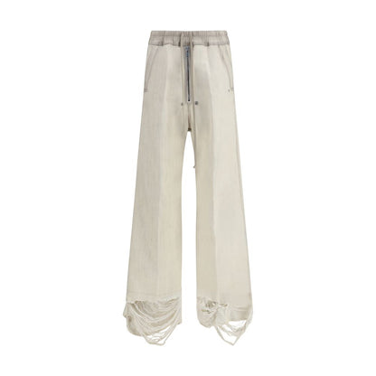 Rick Owens Wide Bela Pants in White Cotton