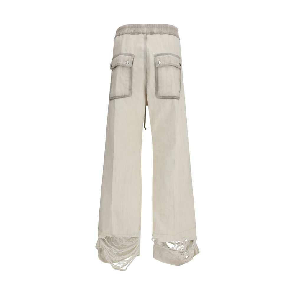 Rick Owens Wide Bela Pants in White Cotton