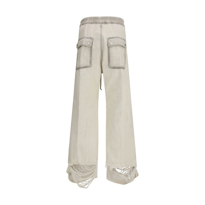Rick Owens Wide Bela Pants in White Cotton