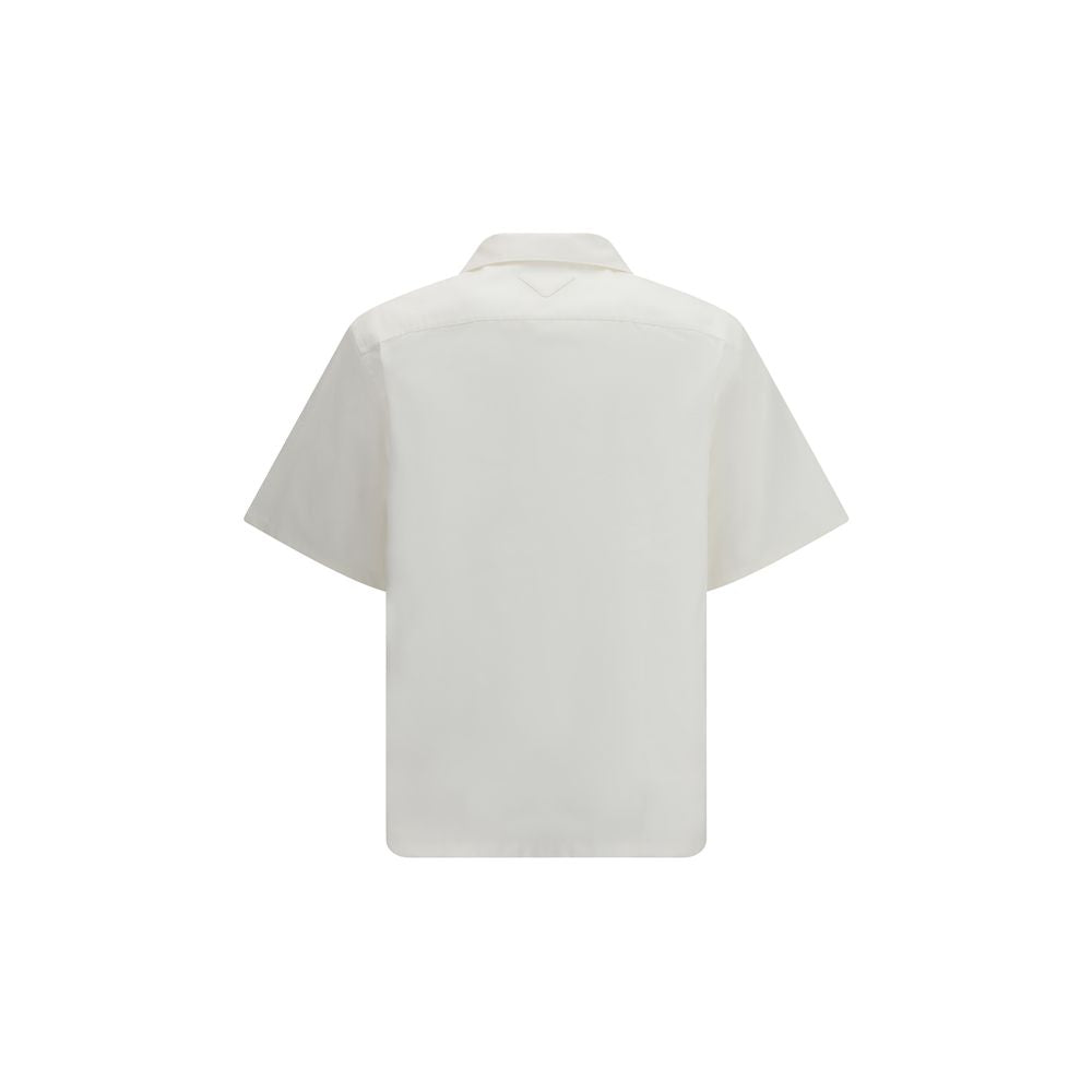 Prada White Cotton Shirt - Oversized Cabin Print Design