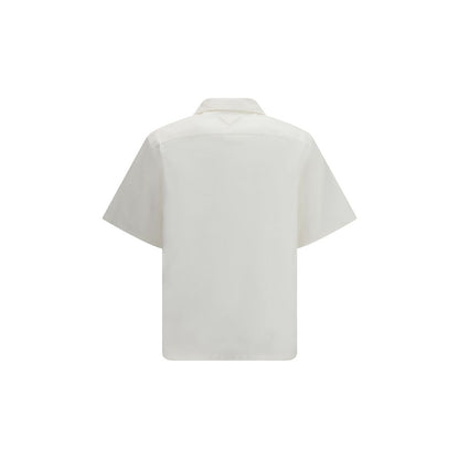 Prada White Cotton Shirt - Oversized Cabin Print Design