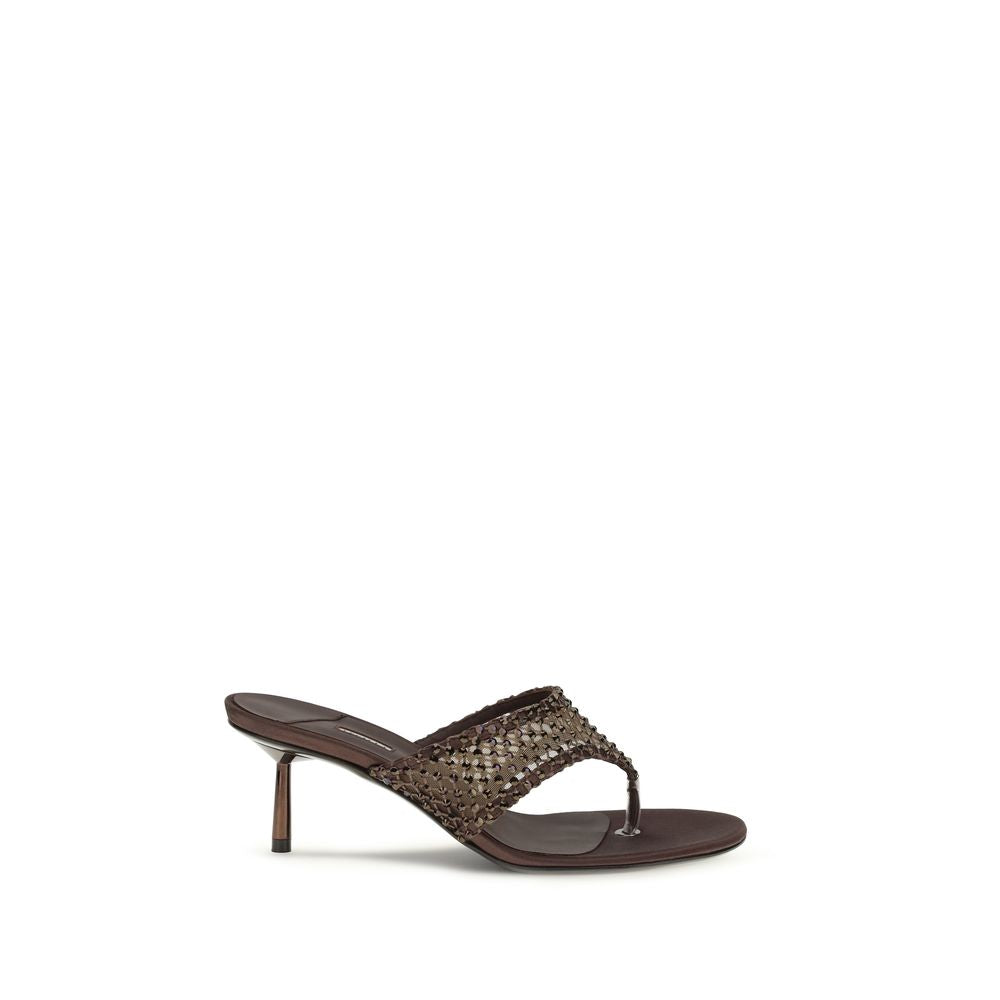 LE SILLA Brown Goatskin Stiletto Heel Sandals - Gilda