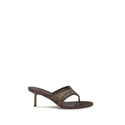 LE SILLA Brown Goatskin Stiletto Heel Sandals - Gilda