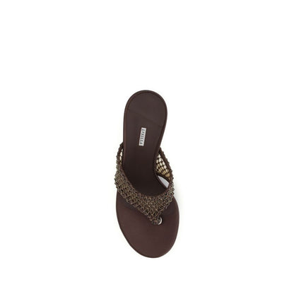 LE SILLA Brown Goatskin Stiletto Heel Sandals - Gilda