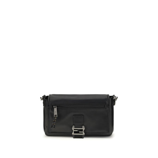 Fendi Black Calf Leather Flux Shoulder Bag