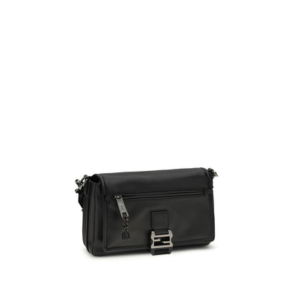 Fendi Black Calf Leather Flux Shoulder Bag