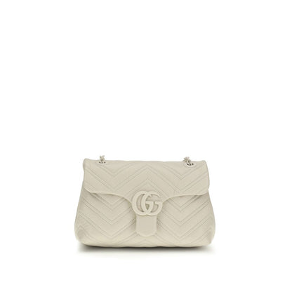 Gucci Beige Napa Leather Small GG Marmont Shoulder Bag