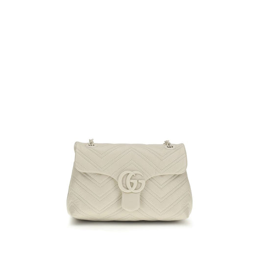 Gucci Beige Napa Leather Small GG Marmont Shoulder Bag