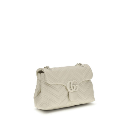 Gucci Beige Napa Leather Small GG Marmont Shoulder Bag