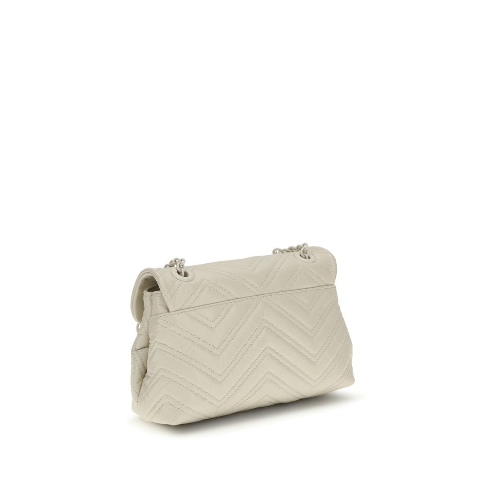 Gucci Beige Napa Leather Small GG Marmont Shoulder Bag