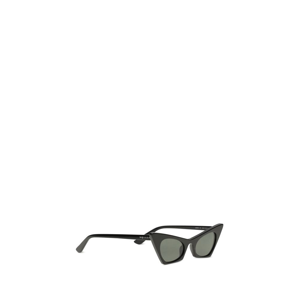 Alexander McQueen Women's Cat-Eye Sunglasses – Black Frame, Brown Lenses