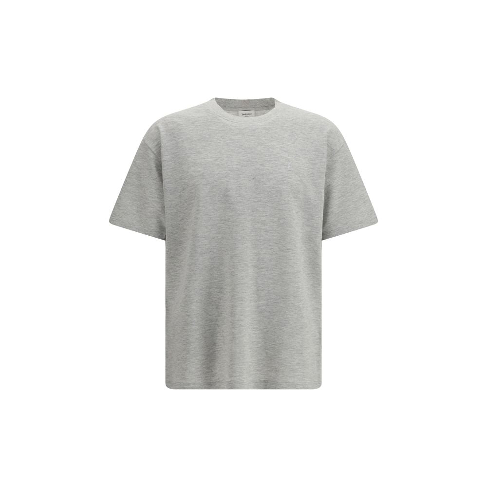 Saint Laurent Oversize Cassandre Piqué T-Shirt in Grey