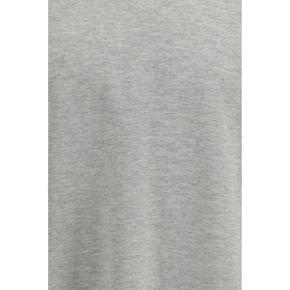 Saint Laurent Oversize Cassandre Piqué T-Shirt in Grey