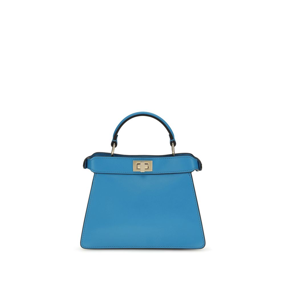 Fendi Blue Calf Leather Peekaboo ISeeU Petite Shoulder Bag