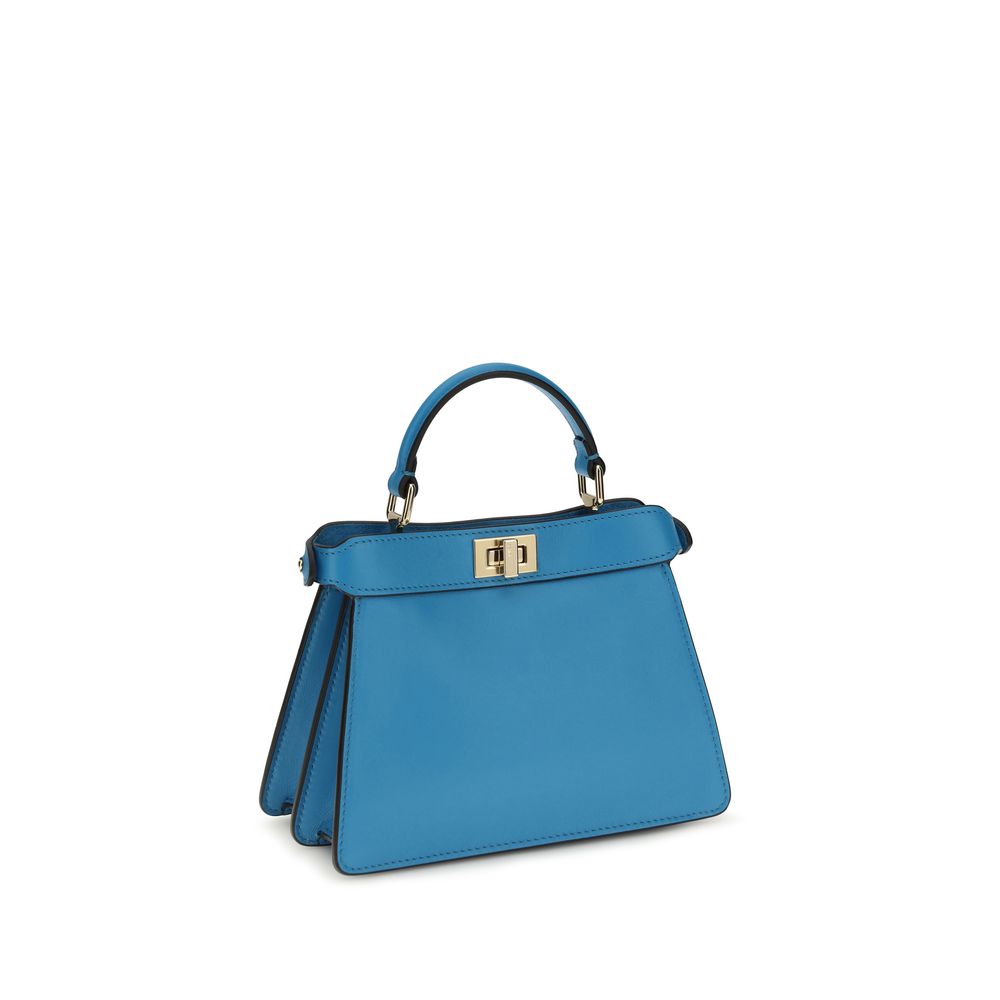 Fendi Blue Calf Leather Peekaboo ISeeU Petite Shoulder Bag