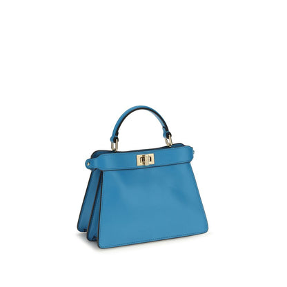 Fendi Blue Calf Leather Peekaboo ISeeU Petite Shoulder Bag